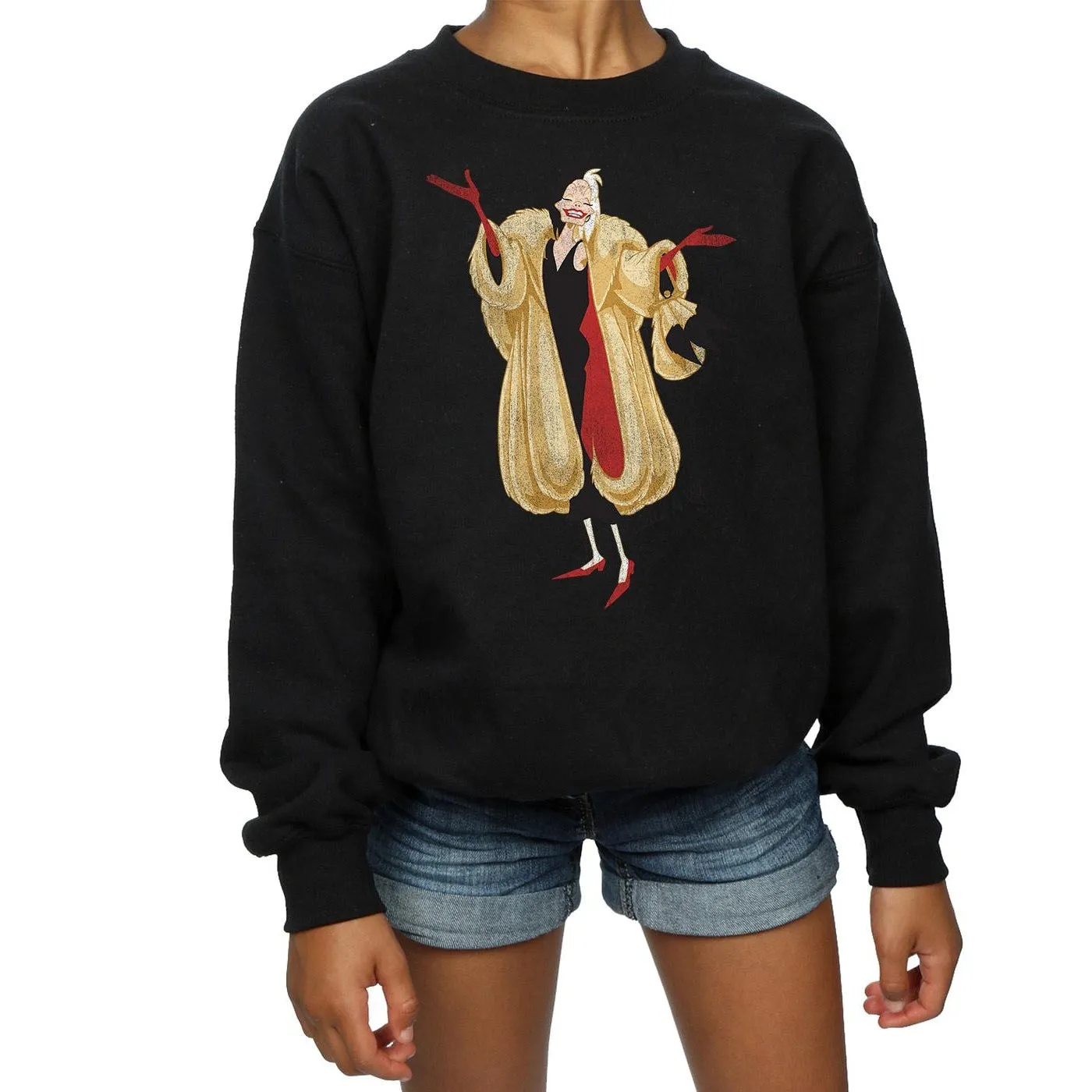 101 Dalmatians Girls Classic Cruella De Vil Heather Sweatshirt