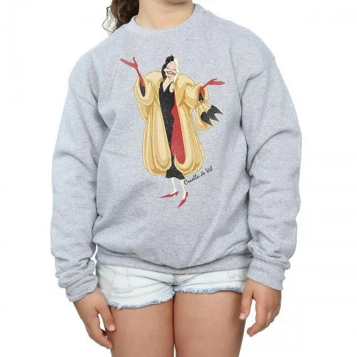 101 Dalmatians Girls Classic Cruella De Vil Heather Sweatshirt