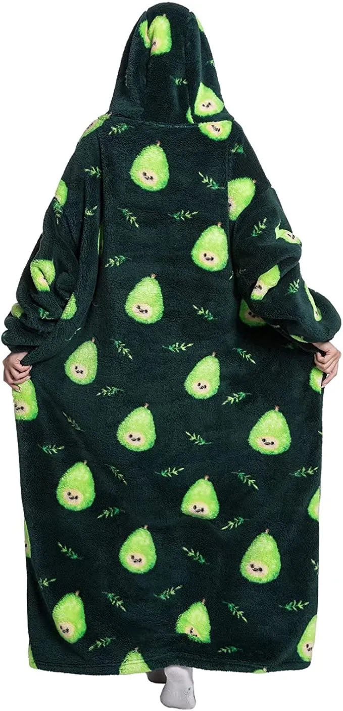 Adult Oversized Wearable Blanket Hoodie-Avcado