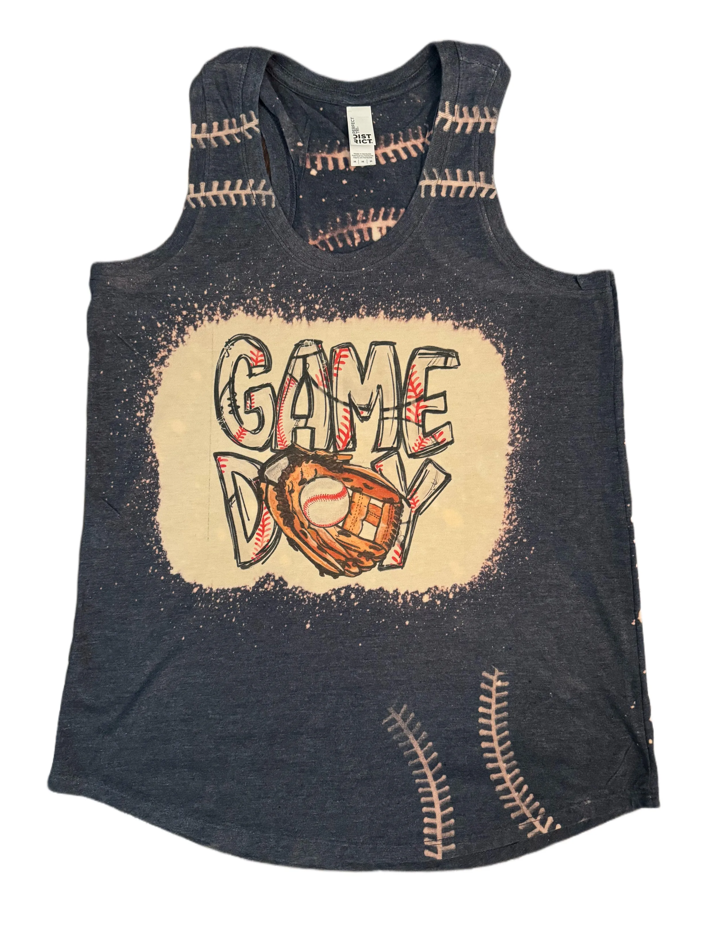 Baseball Game Day Bleached Lace Tank