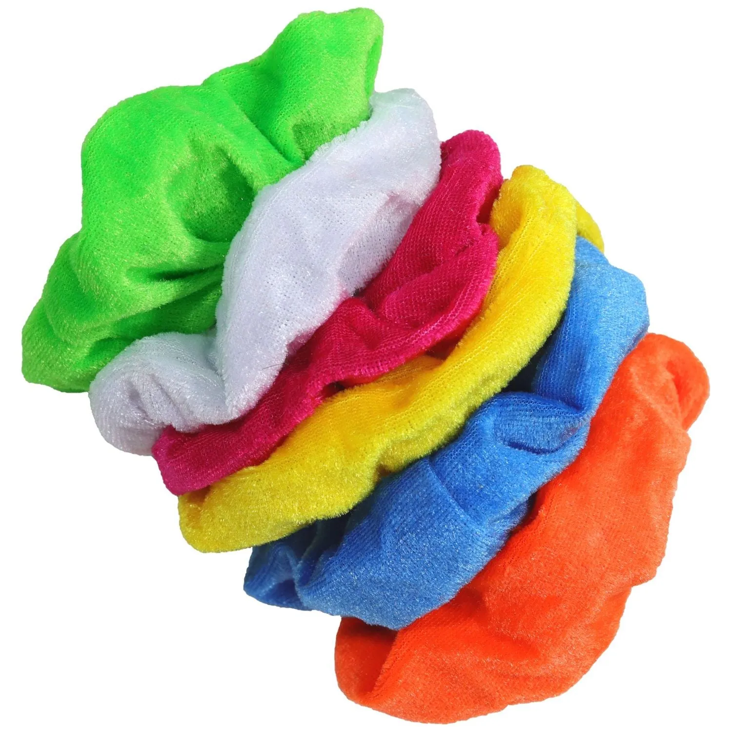 Bright Velvet Scrunchies - 12 Pack