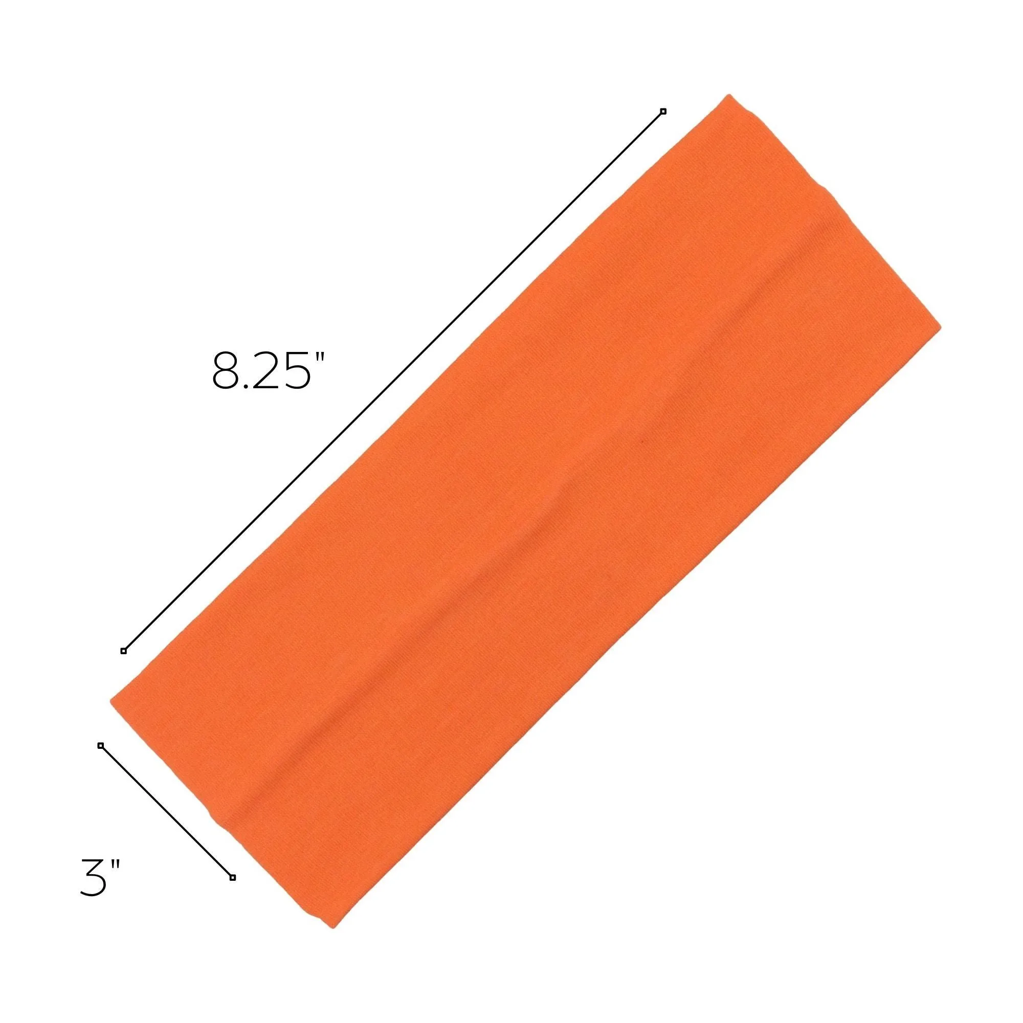 Orange Wide Headbands - 12 Pack