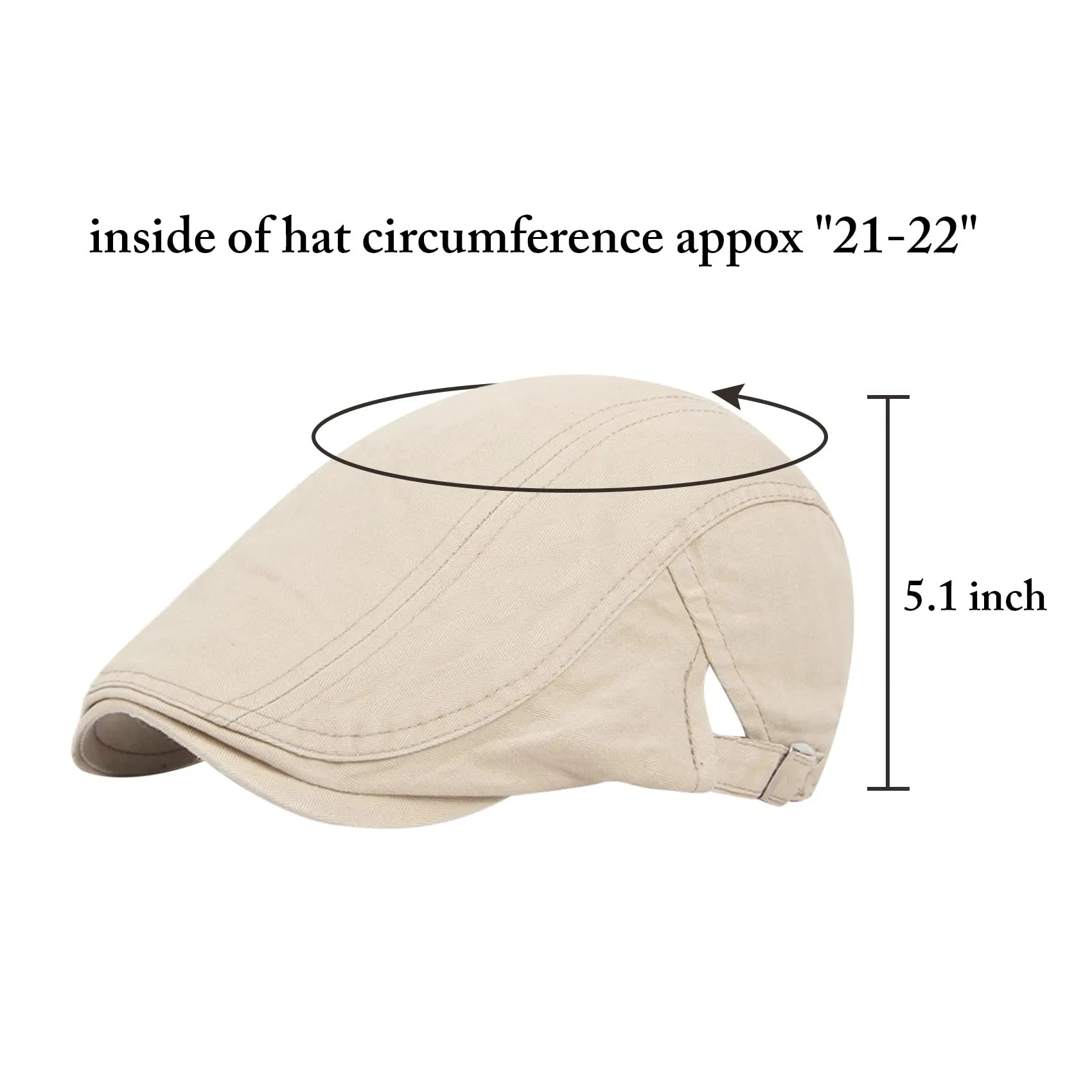 Pack Newsboy Hats for Men Flat Cap Cotton Adjustable Breathable Hunting Hat