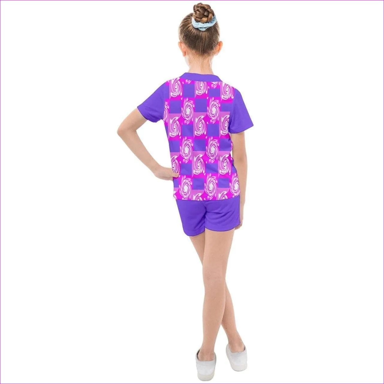 Pink Whirlwind Kids Mesh Tee and Shorts Set