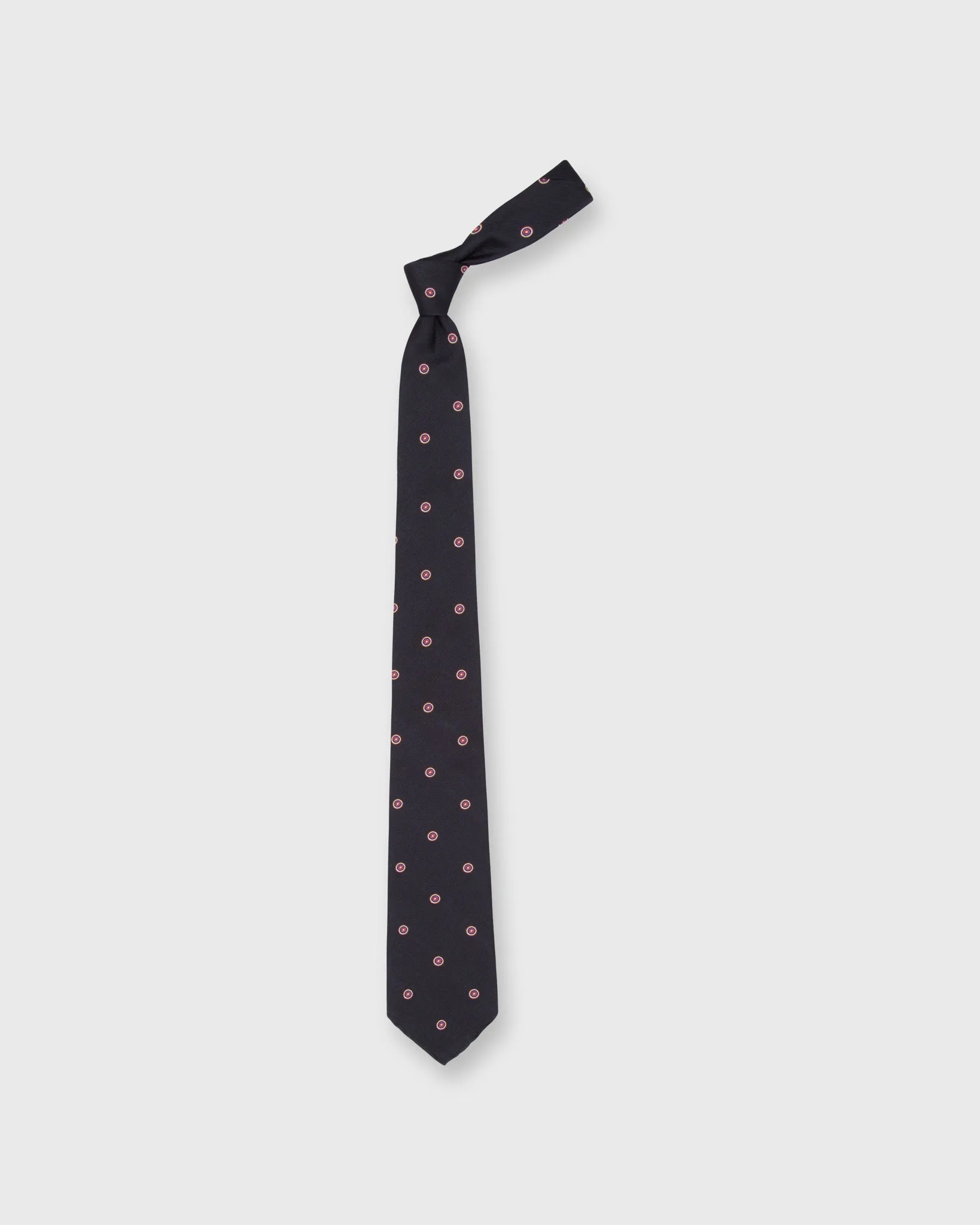 Silk Club Tie in Dark Navy Bullseye