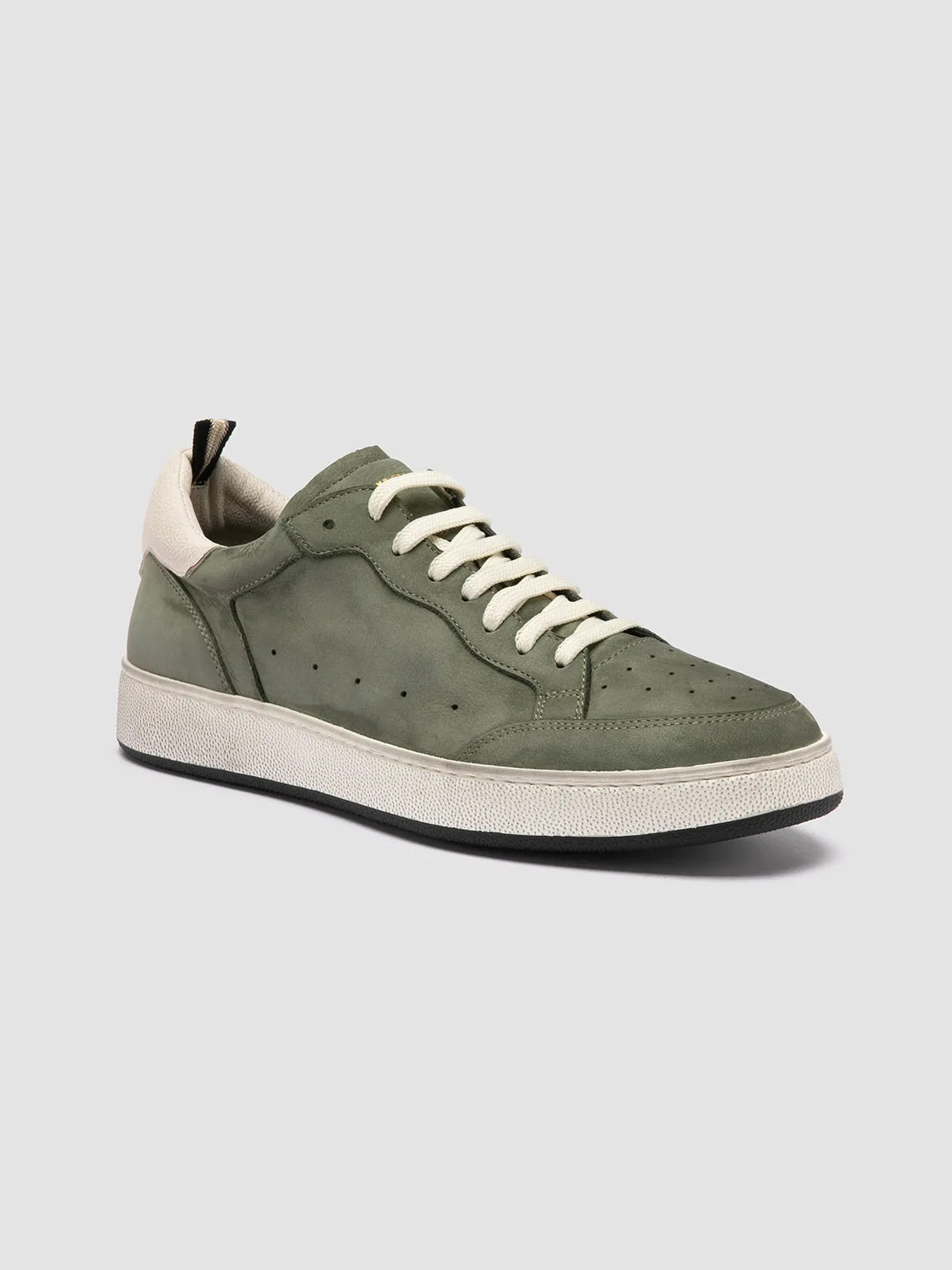 THE ANSWER 002 - Green Leather and Suede Low Top Sneakers