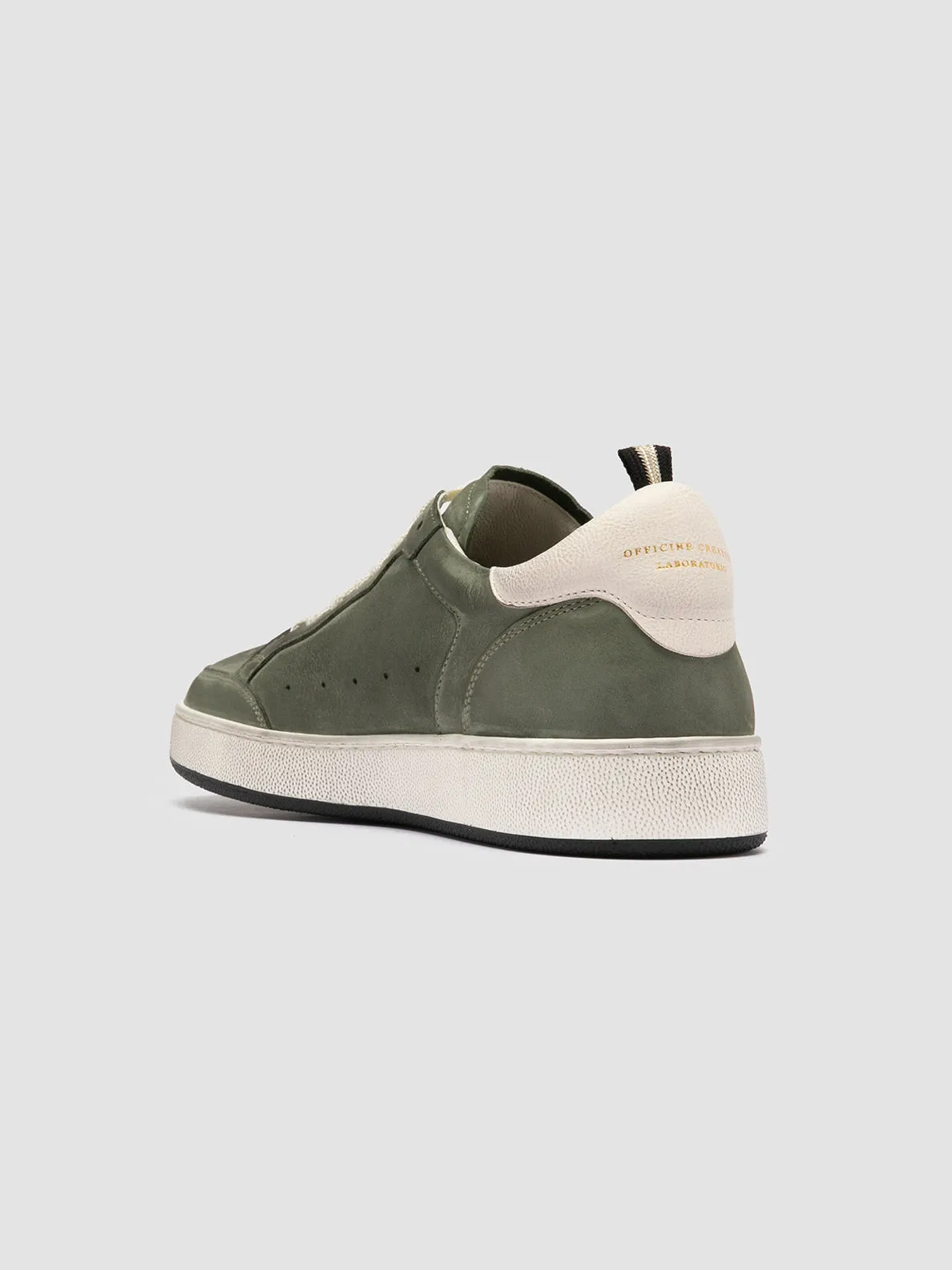 THE ANSWER 002 - Green Leather and Suede Low Top Sneakers